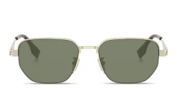 Shop FENDI Sky Half-Rim Irregular Sunglasses in Light Gold online.