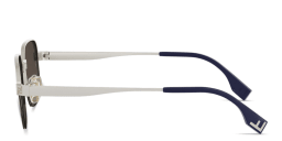 Shop FENDI Sky Half-Rim Irregular Sunglasses in Beige online.