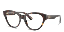 Shop BURBERRY Equestrian Knight Cat-Eye Eyeglasses in Dark Havana online.