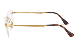 Shop PERSOL Luc Unisex Wide Rimless Rectangle Eyeglasses in Gold online.