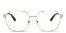 Shop Dolce & Gabbana DG Wide Panthos Eyeglasses in Gold online.