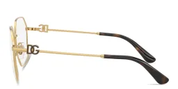 Shop Dolce & Gabbana DG Wide Panthos Eyeglasses in Gold online.