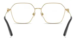 Shop Dolce & Gabbana DG Wide Panthos Eyeglasses in Gold Black online.