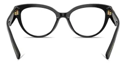 Shop Dolce & Gabbana Heart Motif Cat-Eye Eyeglasses in Black online.
