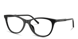 Shop Dolce & Gabbana Logo Signature Wide Cat-Eye Eyeglasses in Black online.