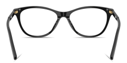 Shop Dolce & Gabbana Logo Signature Wide Cat-Eye Eyeglasses in Black online.