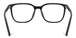 Shop Dolce & Gabbana Logo Signature Square Eyeglasses in Black online.