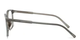 Shop Dolce & Gabbana Logo Signature Wide Square Eyeglasses in Grey On Striped Grey online.