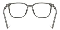 Shop Dolce & Gabbana Logo Signature Wide Square Eyeglasses in Grey On Striped Grey online.