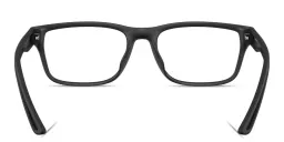 Shop Emporio Armani Eagle Logo Pillow Eyeglasses in Rubber Matte Black online.