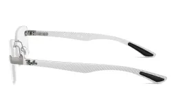 Shop Ray-Ban Optics Unisex Rimless Wide Square Eyeglasses in Gunmetal online.