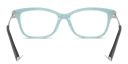 Shop TIFFANY Tiffany T Wide Pillow Eyeglasses in Black On Blue online.