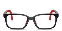 Shop Ray-Ban Junior Optics Kids Panthos Eyeglasses in Black & Red online.