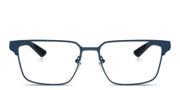 Shop Prada Linea Rossa Logo Signature Wide Square Eyeglasses in Rubber Blue online.