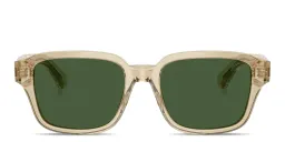 Shop BURBERRY Engraved Logo Square Sunglasses in Beige online.