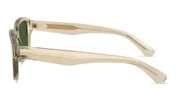 Shop BURBERRY Engraved Logo Square Sunglasses in Beige online.