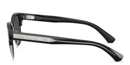 Shop BURBERRY Engraved Logo Round Sunglasses in Black online.