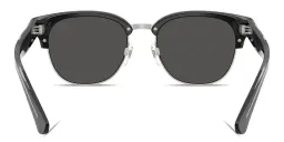 Shop BURBERRY Engraved Logo Round Sunglasses in Black online.