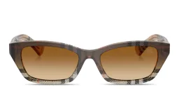 Shop BURBERRY Vintage Check Rectangle Sunglasses in Check Gradient Sand online.