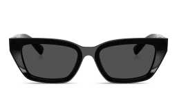 Shop Dolce & Gabbana Logo Signature Cat-Eye Sunglasses in Black online.