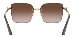 Shop Dolce & Gabbana Rhinestone-Embellished Oversized Rimless Square Sunglasses in Gold online.