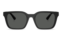 Shop Emporio Armani Eagle Logo Square Sunglasses in Matte Black online.