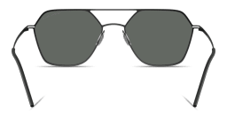 Shop GIORGIO ARMANI Engraved Logo Square Sunglasses in Matte Black online.