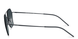 Shop GIORGIO ARMANI Engraved Logo Square Sunglasses in Matte Blue online.