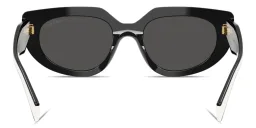 Shop PRADA Logo Signature Oval Sunglasses in Black online.