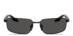 Shop Prada Linea Rossa Logo Signature Rectangle Sunglasses in Black online.