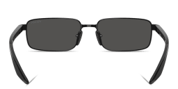 Shop Prada Linea Rossa Logo Signature Rectangle Sunglasses in Black online.