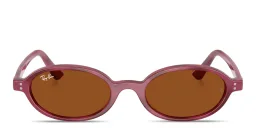 Shop Ray-Ban Khal Unisex Oval Sunglasses in Violet Havana online.