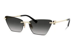 Shop TIFFANY Tiffany T Rimless Butterfly Sunglasses in Pale Gold online.