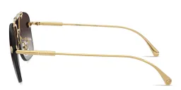 Shop VERSACE Medusa Rimless Square Sunglasses in Gold online.