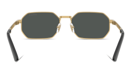 Shop VERSACE Greca Irregular Sunglasses in Gold online.