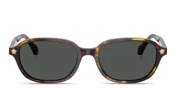 Shop VERSACE Medusa Pillow Sunglasses in Havana online.
