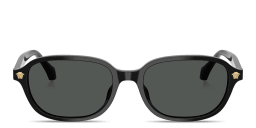 Shop VERSACE Medusa Pillow Sunglasses in Black online.