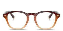 Shop BRUNELLO CUCINELLI Unisex Square Eyeglasses with Blue Light Filter in Cedro online.