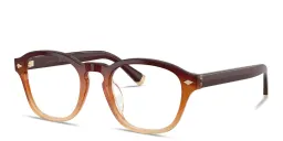 Shop BRUNELLO CUCINELLI Unisex Square Eyeglasses with Blue Light Filter in Cedro online.