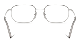 Shop PRADA Engraved Logo Irregular Eyeglasses in Silver online.