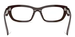 Shop PRADA Engraved Logo Irregular Eyeglasses in Cigar online.
