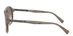 Shop BRUNELLO CUCINELLI Engraved Logo Pilot Sunglasses in Nocciola online.