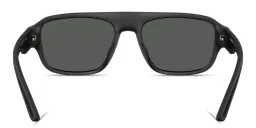 Shop Emporio Armani Eagle Logo Irregular Sunglasses in Rubber Matte Black online.