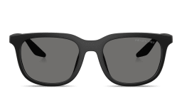 Shop Prada Linea Rossa Logo Signature Pillow Sunglasses in Matte Black online.