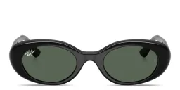 Shop Ray-Ban Junior Kids Oval Sunglasses in Black online.