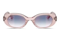 Shop Ray-Ban Junior Kids Oval Sunglasses in Transparent Pink online.