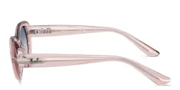 Shop Ray-Ban Junior Kids Oval Sunglasses in Transparent Pink online.