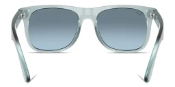 Shop Ray-Ban Junior Justin Kids Square Sunglasses in Transparent Blue online.