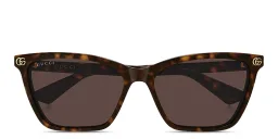 Shop GUCCI GG Cat-Eye Sunglasses in Shiny Dark Havana online.