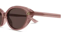 Shop GUCCI GG Cat-Eye Sunglasses in Transparent Antique Pink online.
